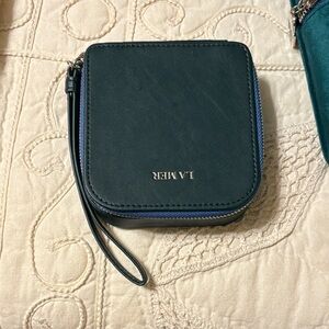 La Mer ****LAST DAY******* Dark Green Wristlet Leather